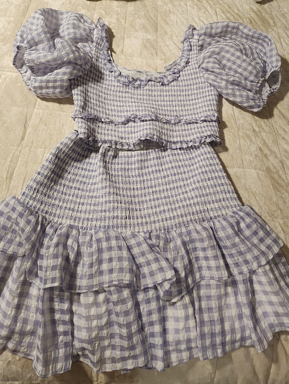 SAYLOR Women's Checkered Mini Dress in Purple & White Size Medium